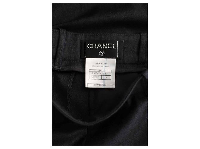 Chanel Pantalones rectos de algodón gris - vista 5