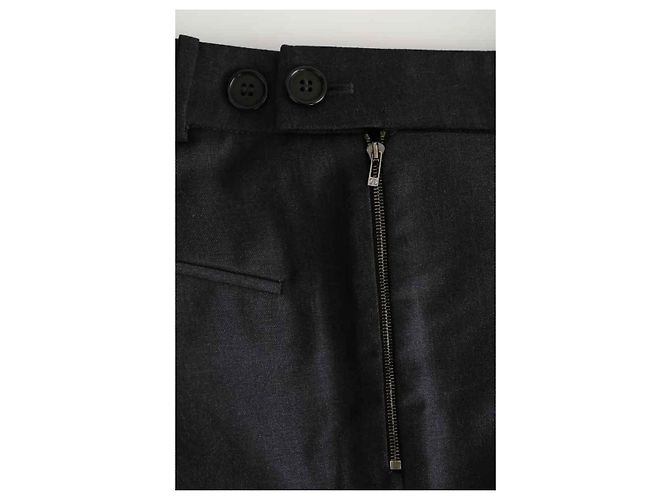 Chanel Pantalones rectos de algodón gris - vista 6