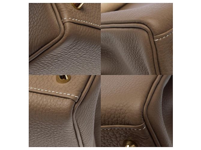 Hermès Sac HERMES Kelly 28 en Cuir Étoupe - 102604 Taupe - vue 11