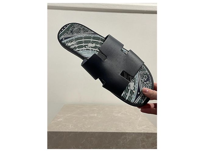 Hermès Sandali HERMES T.EU 44.5 Pelle Blu - vista 5
