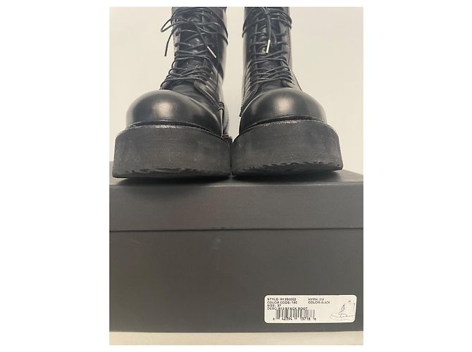 Stivaletti R13 in pelle nera con suola Vibram Nero - vista 5