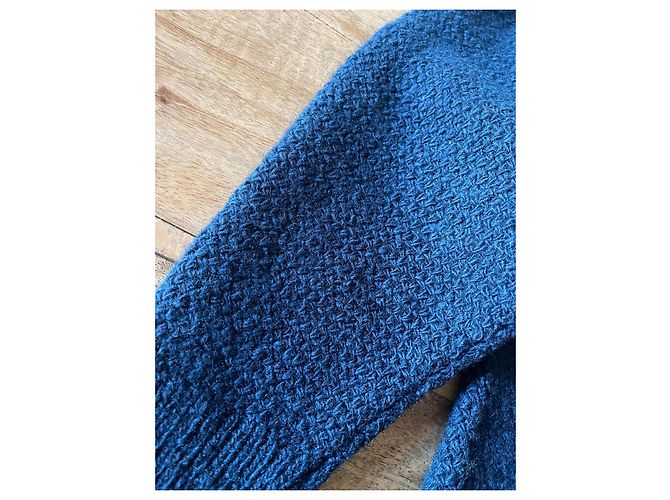 Pullover oder Sweater aus 100% petrolblauer Wolle Größe L-XL Kenzo Herren - Ansicht 10