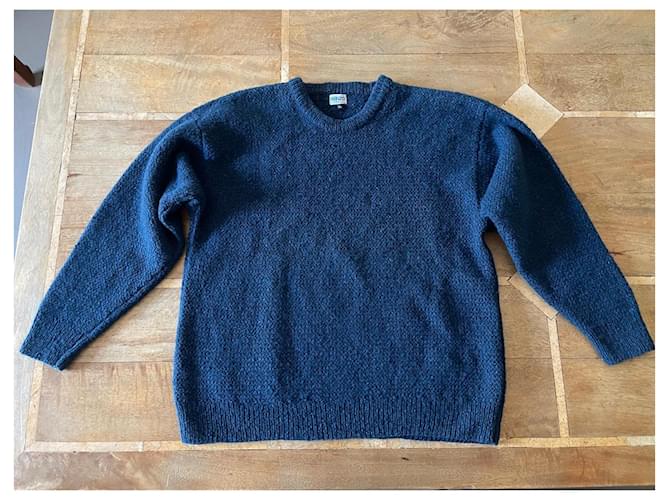 Pullover oder Sweater aus 100% petrolblauer Wolle Größe L-XL Kenzo Herren - Ansicht 2