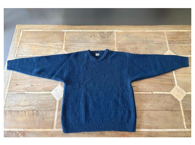 Pullover oder Sweater aus 100% petrolblauer Wolle Größe L-XL Kenzo Herren - Ansicht 7