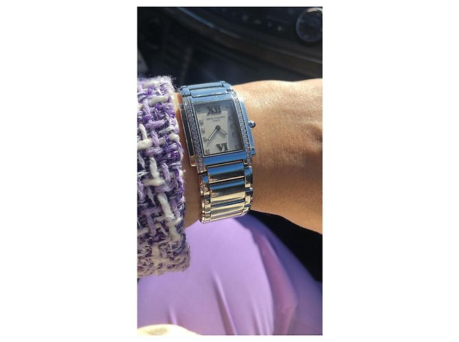 Relógio Patek Philippe em aço com diamantes Prata - vista 2