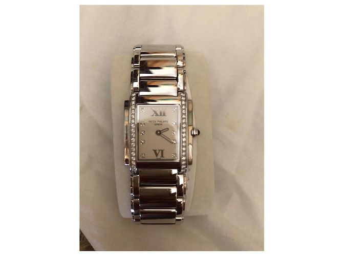 Relógio Patek Philippe em aço com diamantes Prata - vista 3