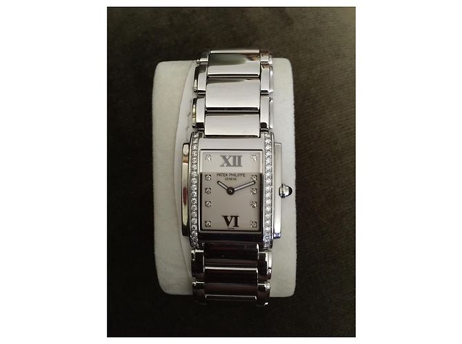 Relógio Patek Philippe em aço com diamantes Prata - vista 4