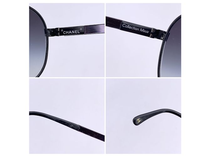 Timeless Chanel Schwarze Metall-Sonnenbrille Aviator Miroir Kollektion Mod. 4179 - Ansicht 5