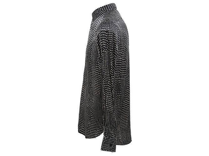 Camicia Pointillismo Saint Laurent in seta nera - vista 2