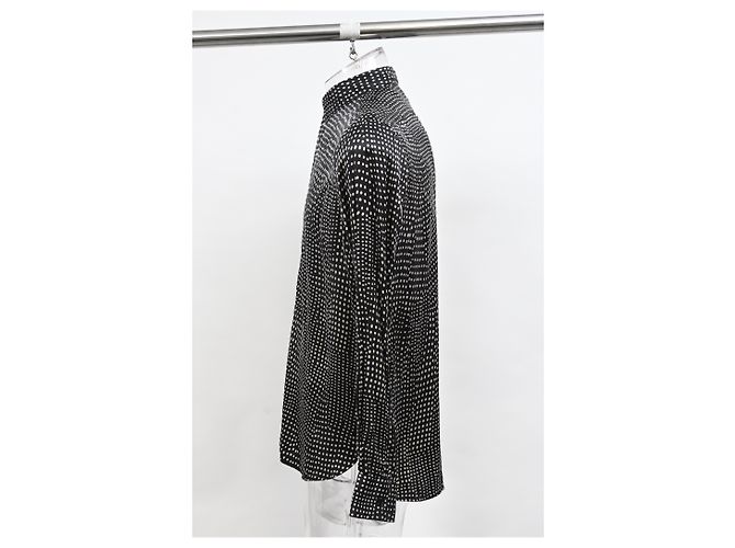 Camicia Pointillismo Saint Laurent in seta nera - vista 7