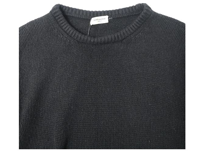 Suéter de lana negra con cuello redondo Saint Laurent Negro - vista 10