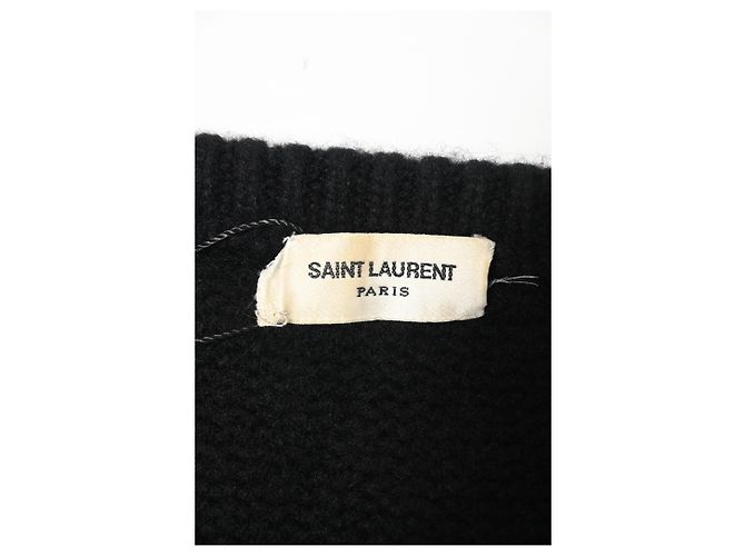 Suéter de lana negra con cuello redondo Saint Laurent Negro - vista 9