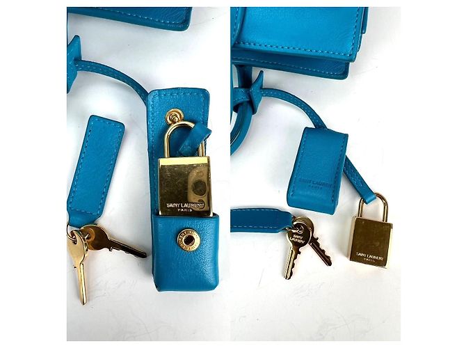 Borsa a tracolla in pelle blu Sac De Jour di Saint Laurent - vista 4
