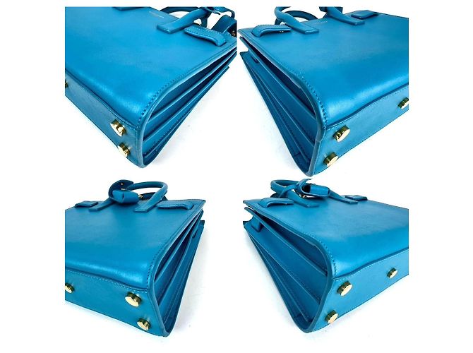 Borsa a tracolla in pelle blu Sac De Jour di Saint Laurent - vista 5