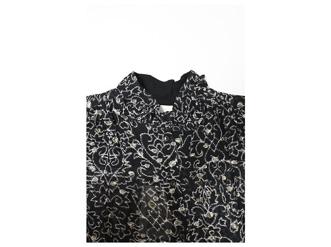 Camicia a maniche lunghe stampata Ba&sh Amelia in viscosa nera - vista 10