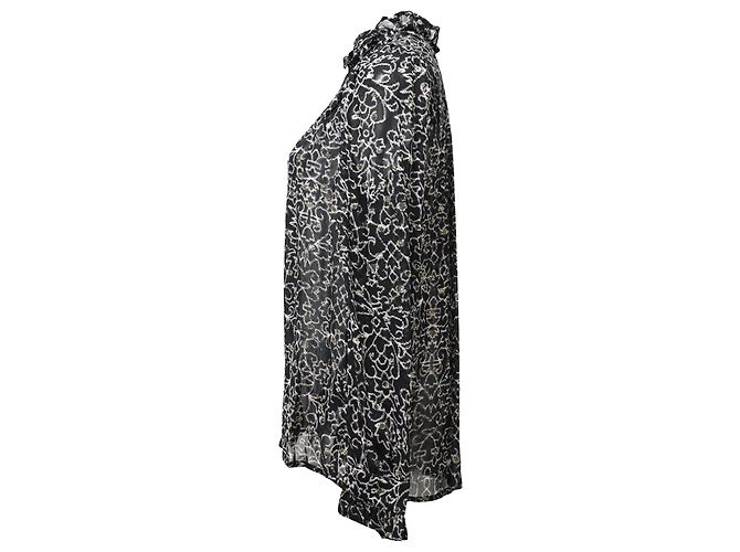 Camicia a maniche lunghe stampata Ba&sh Amelia in viscosa nera - vista 2