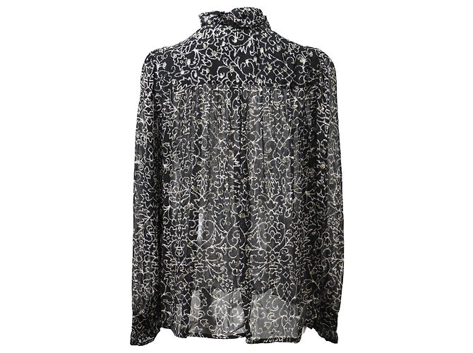 Camicia a maniche lunghe stampata Ba&sh Amelia in viscosa nera - vista 3