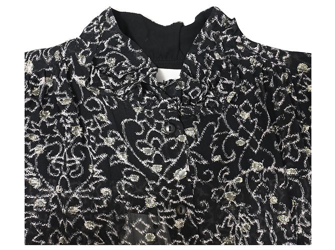 Camicia a maniche lunghe stampata Ba&sh Amelia in viscosa nera - vista 5
