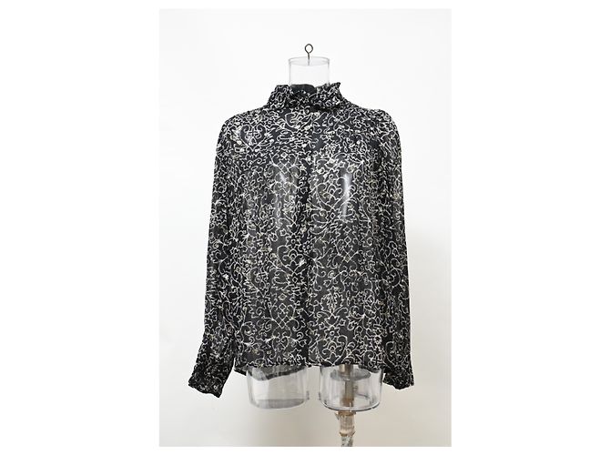 Camicia a maniche lunghe stampata Ba&sh Amelia in viscosa nera - vista 6