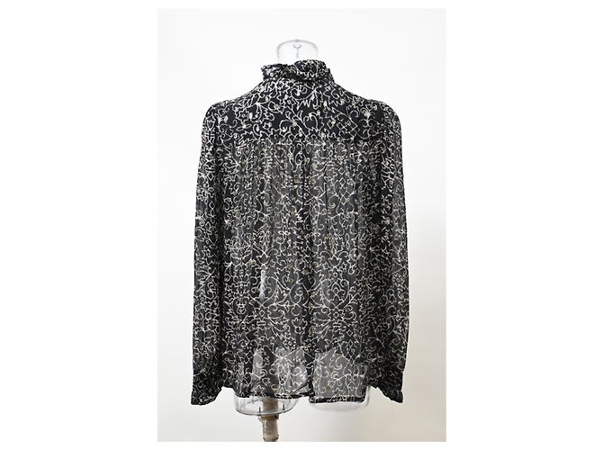 Camicia a maniche lunghe stampata Ba&sh Amelia in viscosa nera - vista 8