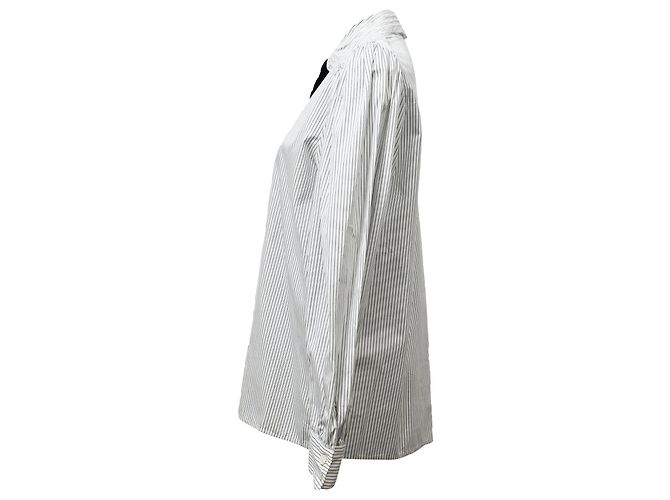 Blusa de algodón blanco a rayas con encaje de Alessandra Rich - vista 2