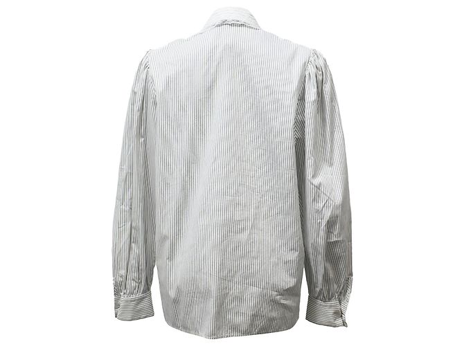 Blusa de algodón blanco a rayas con encaje de Alessandra Rich - vista 3