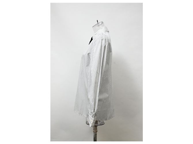 Blusa de algodón blanco a rayas con encaje de Alessandra Rich - vista 7
