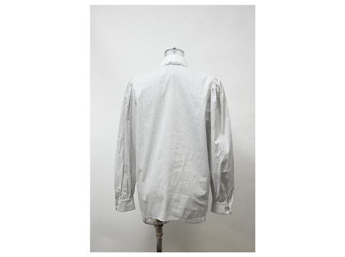Blusa de algodón blanco a rayas con encaje de Alessandra Rich - vista 8