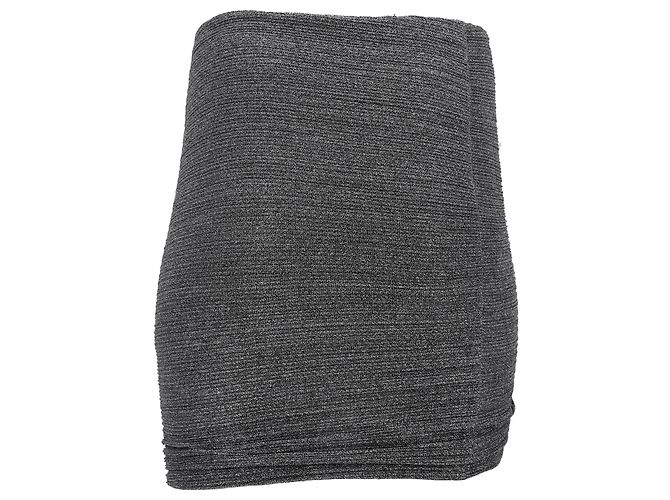 Iro Brendal Drapierte Metallic Strick Minirock aus silbernem Polyester Metallisch - Ansicht 3