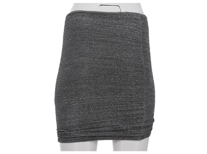 Iro Brendal Drapierte Metallic Strick Minirock aus silbernem Polyester Metallisch - Ansicht 9