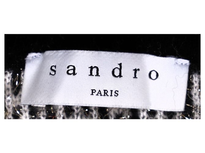 Sandro Jazz Metallic Jacquard Strick Minirock aus schwarzer Wolle - Ansicht 7