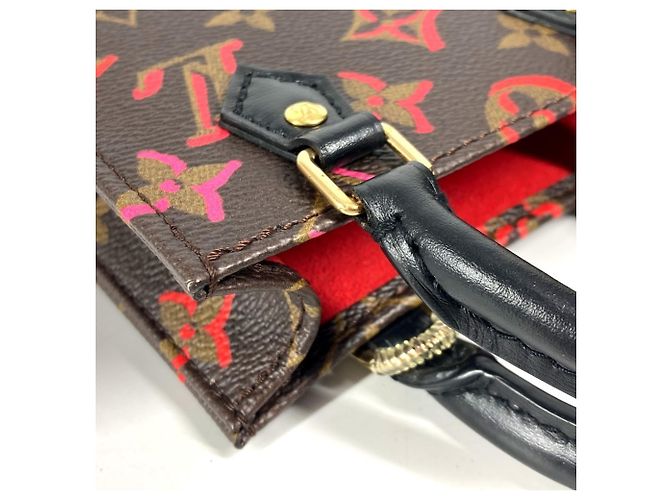 Borsa Petite Sac Plat Monogram Louis Vuitton Marrone Rosso Monogramma - vista 11