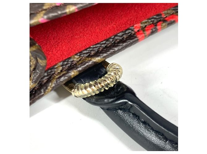 Borsa Petite Sac Plat Monogram Louis Vuitton Marrone Rosso Monogramma - vista 12