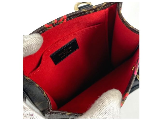 Borsa Petite Sac Plat Monogram Louis Vuitton Marrone Rosso Monogramma - vista 14