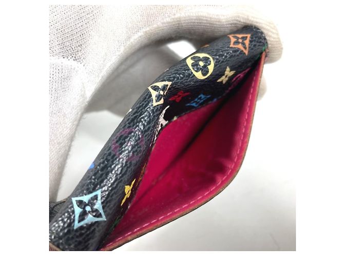Louis Vuitton Monogram Multicolor Card Case Black Multiple colors - view 16