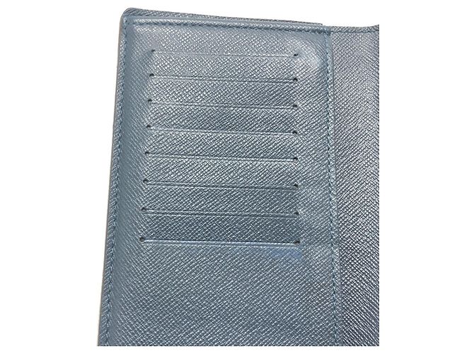 Cartera Larga Brazza en Stripe Taiga Louis Vuitton Azul Burdeos - vista 10