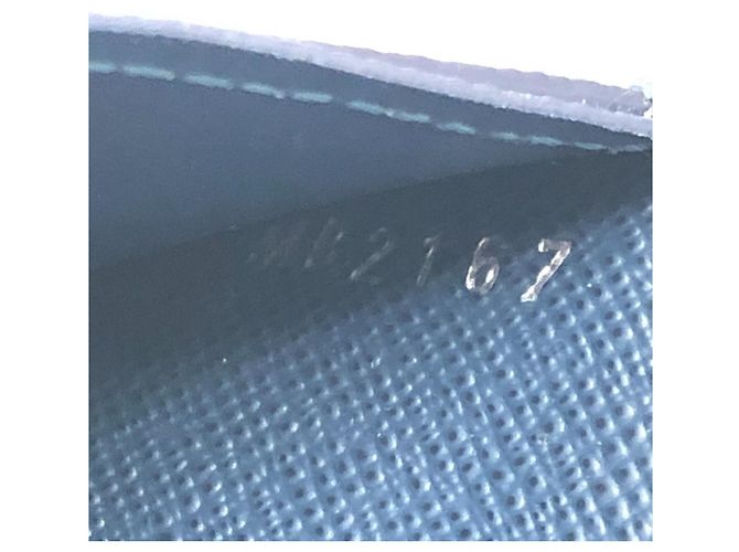 Cartera Larga Brazza en Stripe Taiga Louis Vuitton Azul Burdeos - vista 14