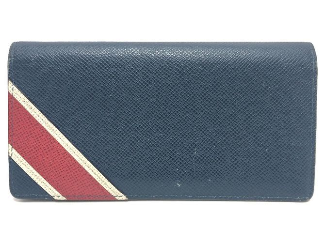 Cartera Larga Brazza en Stripe Taiga Louis Vuitton Azul Burdeos - vista 2