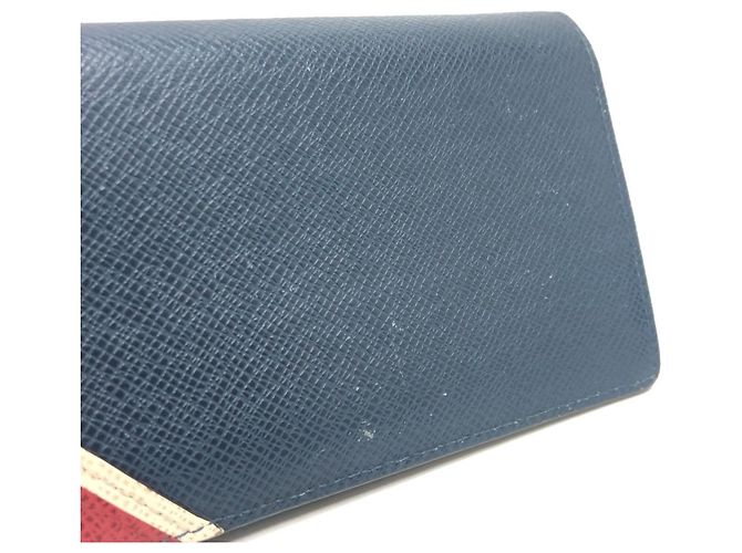 Cartera Larga Brazza en Stripe Taiga Louis Vuitton Azul Burdeos - vista 7
