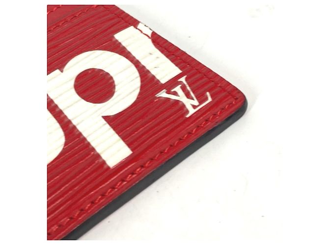 Louis Vuitton Epi Leather Card Case White Red - view 8