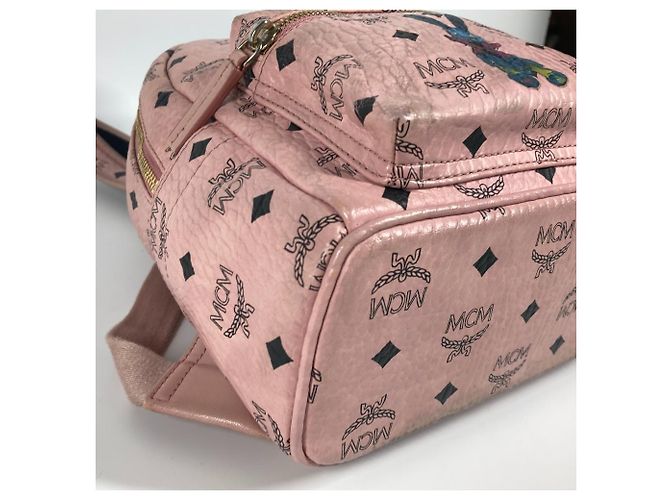 Zaino MCM Visetos in pelle rosa - vista 12