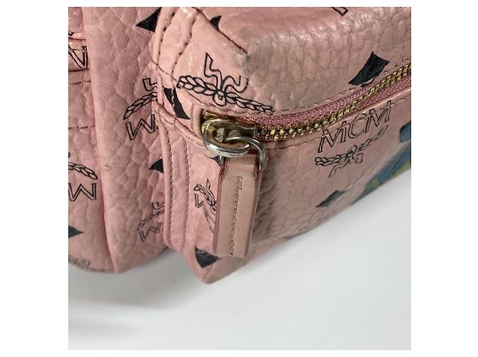 Zaino MCM Visetos in pelle rosa - vista 13