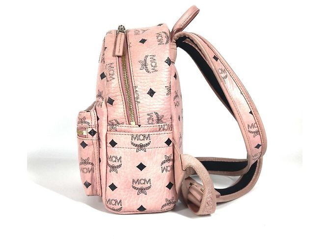 Zaino MCM Visetos in pelle rosa - vista 3