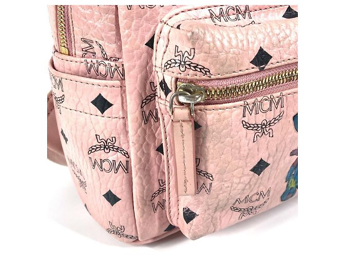 Zaino MCM Visetos in pelle rosa - vista 5