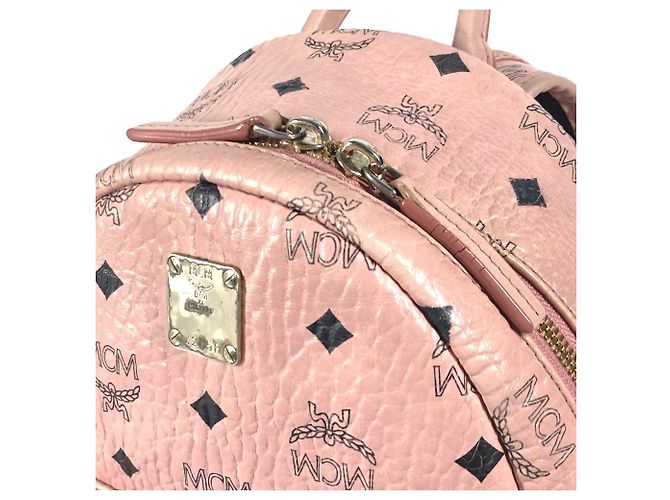 Zaino MCM Visetos in pelle rosa - vista 7