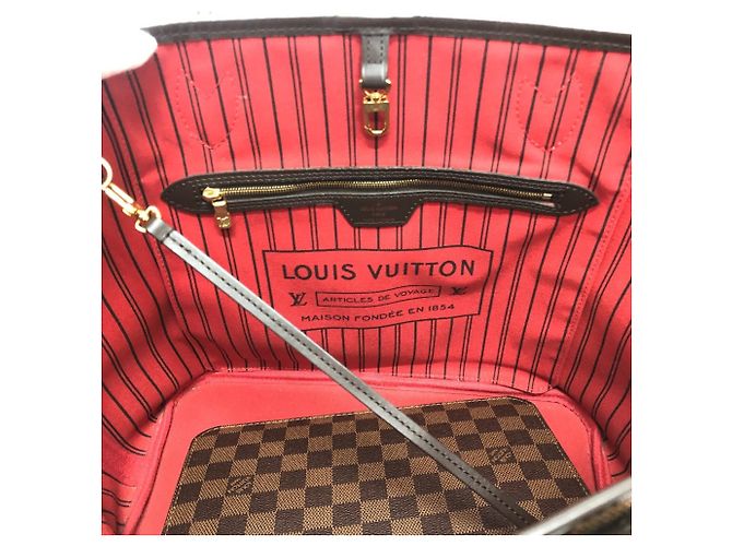 Borsa tote Neverfull MM di Louis Vuitton Marrone Damier ebene - vista 10