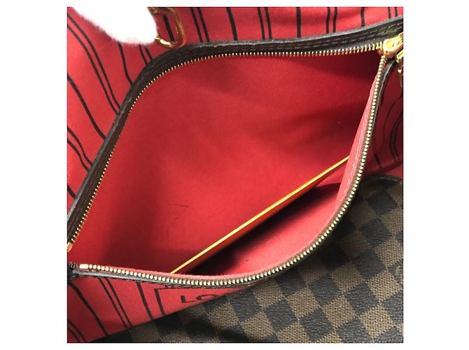 Borsa tote Neverfull MM di Louis Vuitton Marrone Damier ebene - vista 13