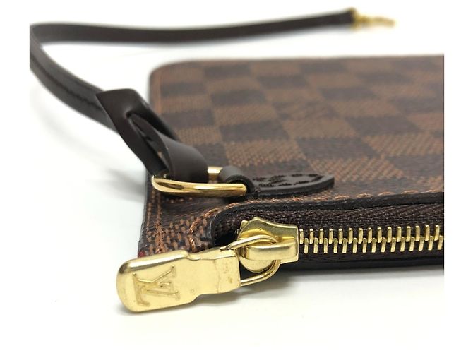 Borsa tote Neverfull MM di Louis Vuitton Marrone Damier ebene - vista 15