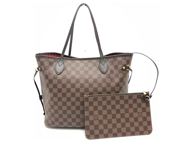 Borsa tote Neverfull MM di Louis Vuitton Marrone Damier ebene - vista 18