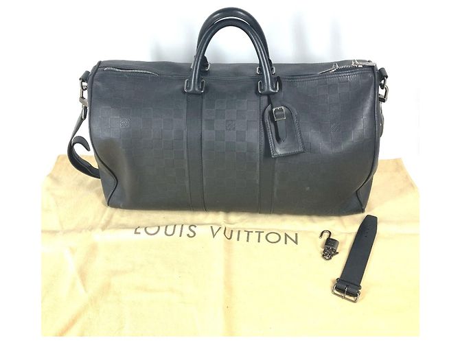 Louis Vuitton Damier Infini Keepall Bandoulière 45 Nero - vista 15